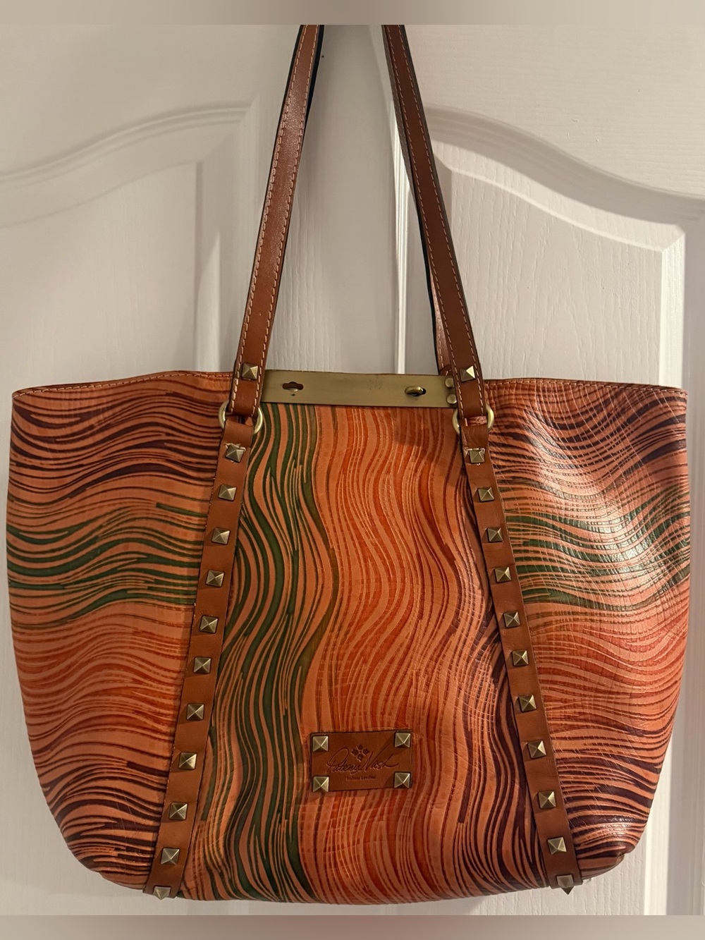 Patricia Nash Leather Studded Tote Bag